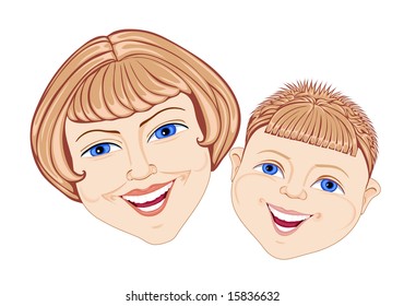 Mommy and the son with happy smiles