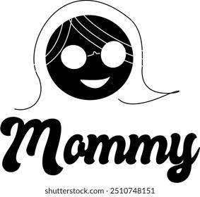 Mommy vector faceless black and white 