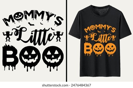 Mommy's little boo T-shirt Design, Halloween Typography T-shirt