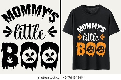 Mommy's little boo T-shirt Design, Halloween Typography T-shirt