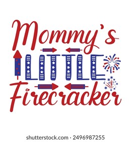 Mommy's little firecracker vector design