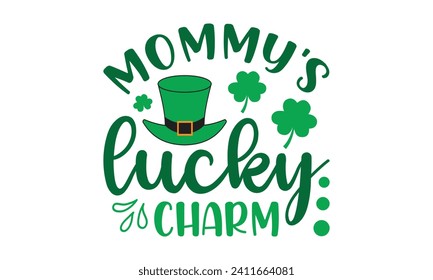 El encanto afortunado de mamá, el Día de San Patricio, la camiseta del Día de San Patricio, la Retro St. Patricks, Shamrock Svg, Happy Happy St. Patrick's Day, citas de camisetas, Cricut Cut Files, Silhouette, vector