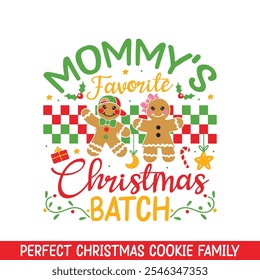 Mamãe é perfeito Natal Cookie Batch, Feliz Natal biscoito de gengibre desenhos familiares