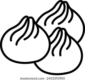 Momos outline icon vector illustration
