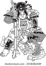 Momotaro reflects the headmaster’s unique style, symbolizing bravery, teamwork, and tradition, with bold imagery and themes rooted in Japanese folklore.