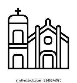 Mompox Icon. Line Art Style Design Isolated On White Background