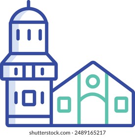 Mompox outline color vector illustration