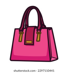 Mom's Cute Pink Bag. Mothers Day Icon Vector Illustration