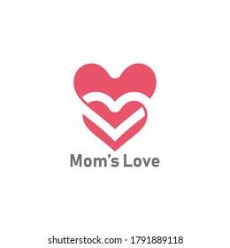 mom's love symbol negative space logo vector