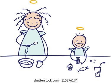 Moms are not angels: healthy food