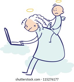 Moms are not angels: working, colored