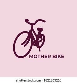 mom's old bicycle logo vector