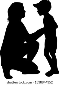 Mom's silhouette with a child.