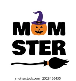 Letras de monstruo aisladas en blanco. Cita divertida de Halloween. La vida de mamá diciendo. Plantilla de Vector para el Anuncio, cartel de la tipografía, tarjeta de felicitación, diseño de la camisa, etc