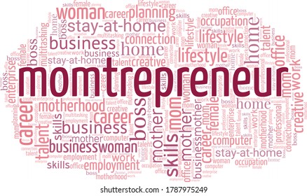 Momtrepreneur word cloud isolated on a white background