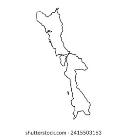 Mon region map, administrative division of Myanmar. Vector illustration.