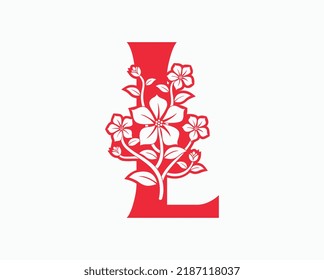 Mona Flower Initial Letters L Logo Design. Es ist geeignet, für welches Unternehmen oder welchen Markennamen diese Buchstaben beginnen.