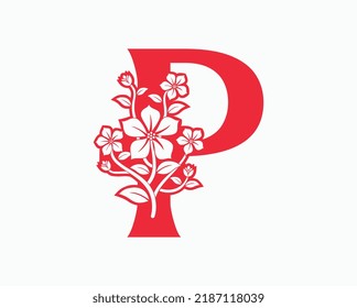 Mona Flower Initial Letters P Logo Design. It will be suitable for which company or brand name start those letter.