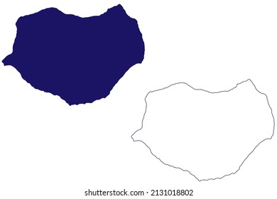 Mona island (Commonwealth of Puerto Rico, Puerto Rican archipelago, Cenrtal America, Caribbean islands) map vector illustration, scribble sketch Isla de Mona map