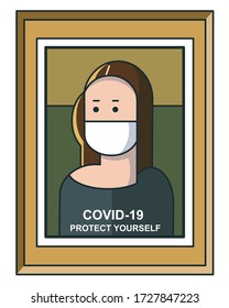 Mona lisa cartoon character covid-19