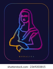 Mona Lisa in carved line graphic. Mona lisa in graphic illustration. 