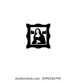 Mona Lisa icon painting portrait Vector cartoon style simple illustration of famous portrait of Leonardo da Vinci