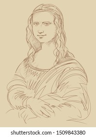 
Mona Lisa Leonardo Da Vinci Portrait Vector Illustration