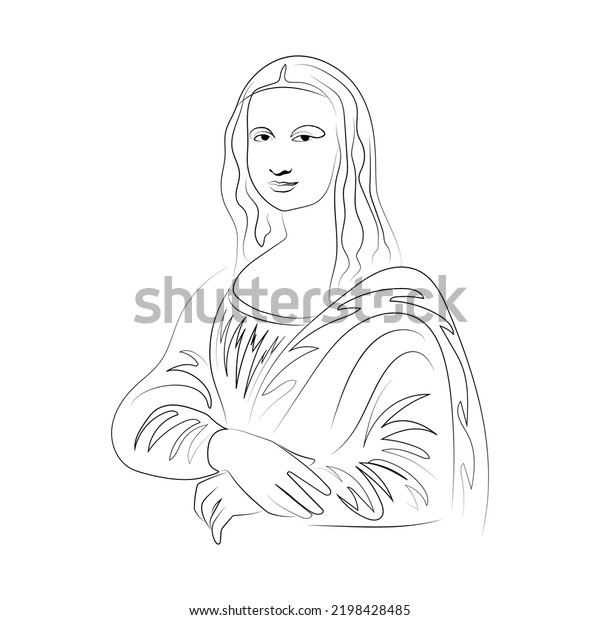 Mona Lisa Line Art One Line Stock Vector (Royalty Free) 2198428485 ...