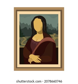 
Mona Lisa portrait without face in vector graphics