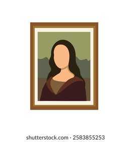 Mona Lisa portrait without face in flat style. Vector stock