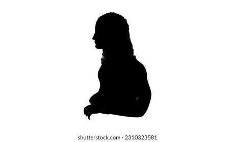 Mona lisa silhouette, high quality vector