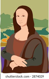 The Mona Lisa in a very simple style