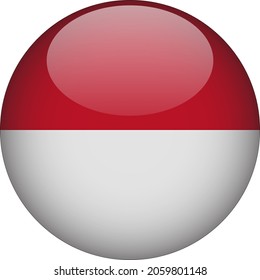 Monaco 3D Rounded Country Flag Icon