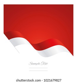 Monaco abstract wave flag ribbon vector background