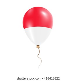 Monaco balloon with flag. Bright Air Ballon in the Country National Colors. Country Flag Rubber Balloon. Vector Illustration.