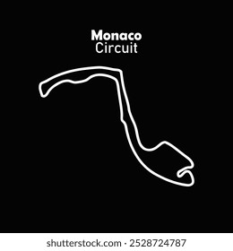 circuito monaco para automobilismo e autosport. grand prix corrida de pista. Plano de fundo preto