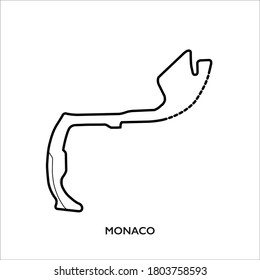 Monaco Circuit, Monaco. Motorsport Race Track Vector Map