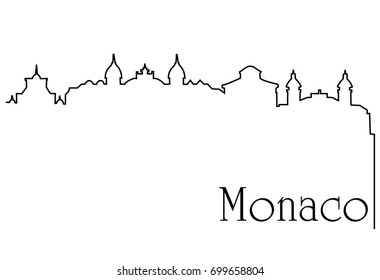 Monaco city one line drawing background