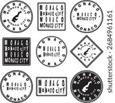 Monaco Monaco City Round Seal Map Design