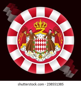 Monaco Coat of Arms. Editable Vector Illustration. Vector EPS and High Resolution JPG Files Include