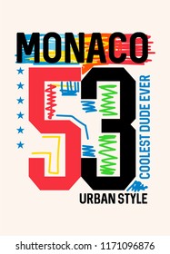 monaco coolest dude ever,t-shirt design