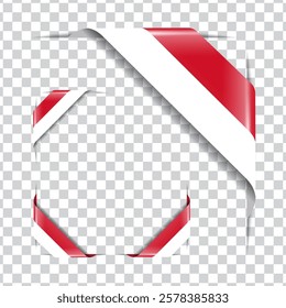 Monaco corner national flag with shadow
