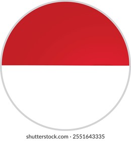 Monaco Country Round Flag Vector