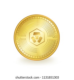 Monaco Cryptocurrency Gold Coin Isolated