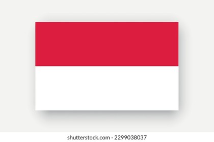 Monaco .Detailed flag on white background. Vector illustration