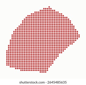 Monaco dotted map. Digital style map of the country on white background. Monaco shape with circle dots. Colored dots style. Large size circles. Artistic vector illustration.