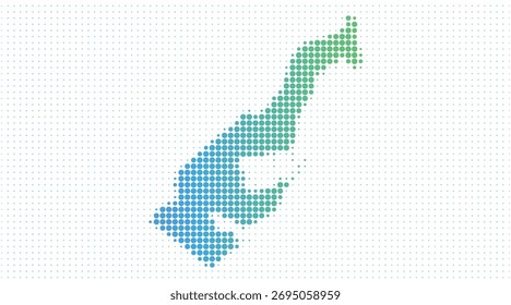 Mônaco pontilhado mapa em estilo de meio-tom moderno, ilustração vetorial em fundo branco