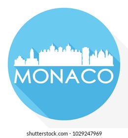 Monaco Europe Flat Icon Skyline Silhouette Design City Vector Art Logo.