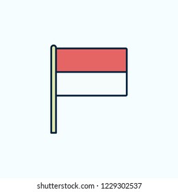 Monaco flag 2 colored line icon. Simple colored element illustration. Monaco outline symbol design from flags set