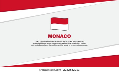 Plantilla de diseño de fondo de resumen de bandera de Mónaco. Ilustración del vector de caricaturas del Día de la Independencia de Mónaco. Diseño de Mónaco